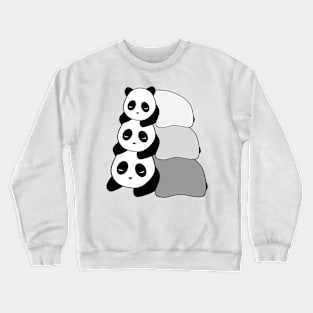 Sleepy Panda Stack (Grey, White Background) Crewneck Sweatshirt